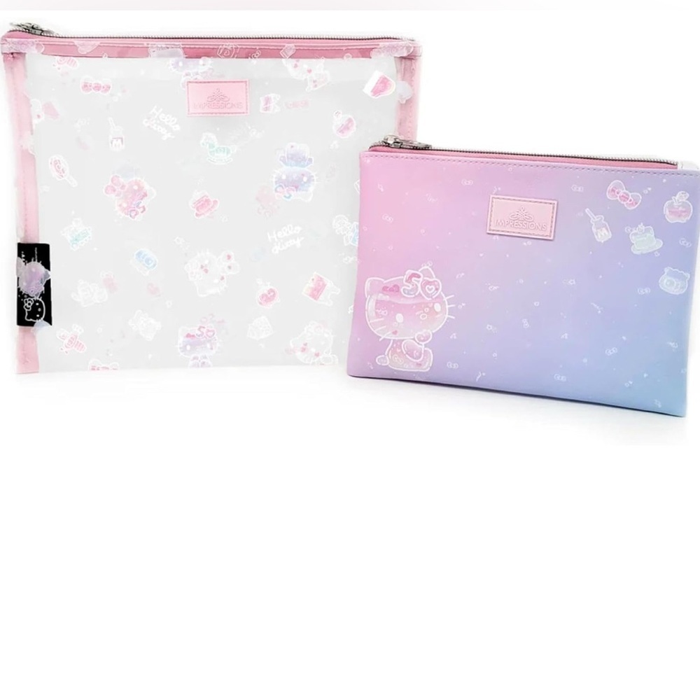 Impressions for Hello Kitty 50th Anniversary 2 Pcs Nested Slim Makeup Pouch
